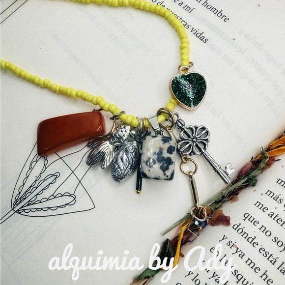 Bohemian Dalmatian jasper drop chunky pendant necklace - Picture 1 of 2